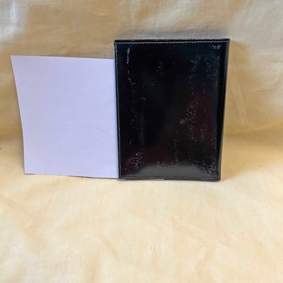 CREDIT CARD HOLDER, CALF LEATHER, 8-SLOTS WITH MONEY POCKET ALONG BACK, BLACK, - Picture 3 of 3